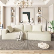 Modern Chaise Lounge with Clean Lines, Sleeper Sofa Bed with Removable Pillows