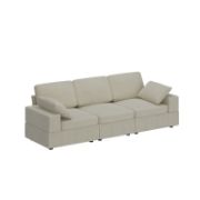 Modern Modular Sectional Sofa With Corduroy Upholstery