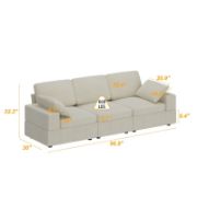 Modern Modular Sectional Sofa With Corduroy Upholstery