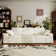 Modern Modular Sectional Sofa With Corduroy Upholstery