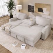 Upholstery Sleeper Sectional Sofa with Storage Chaise