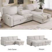 Upholstery Sleeper Sectional Sofa with Storage Chaise