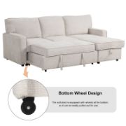 Upholstery Sleeper Sectional Sofa with Storage Chaise