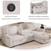 Upholstery Sleeper Sectional Sofa with Storage Chaise