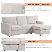 Upholstery Sleeper Sectional Sofa with Storage Chaise