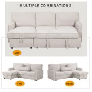 Upholstery Sleeper Sectional Sofa with Storage Chaise