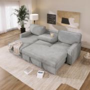 Upholstery Sleeper Sectional Sofa with Storage Chaise