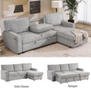 Upholstery Sleeper Sectional Sofa with Storage Chaise