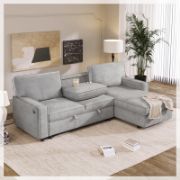 Upholstery Sleeper Sectional Sofa with Storage Chaise