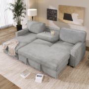 Upholstery Sleeper Sectional Sofa with Storage Chaise