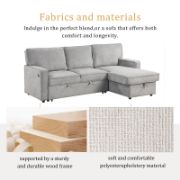 Upholstery Sleeper Sectional Sofa with Storage Chaise