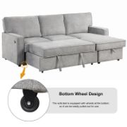 Upholstery Sleeper Sectional Sofa with Storage Chaise