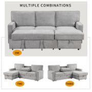 Upholstery Sleeper Sectional Sofa with Storage Chaise