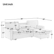 Upholstery Sleeper Sectional Sofa with Storage Chaise