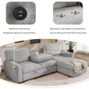 Upholstery Sleeper Sectional Sofa with Storage Chaise