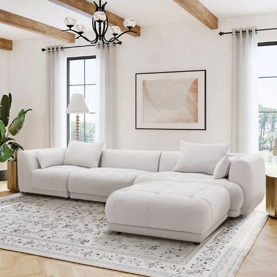 Modular Cloud Sectional Sofa with Ottoman