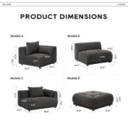 Modular Cloud Sectional Sofa with Ottoman