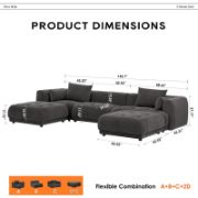 Modular Cloud Sectional Sofa with Ottoman