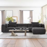 Modular Cloud Sectional Sofa with Ottoman