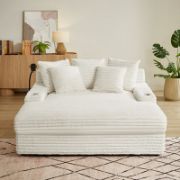 Chaise Lounge Sectional Sofa Bed with Corduroy Upholstery