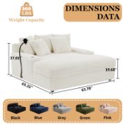 Chaise Lounge Sectional Sofa Bed with Corduroy Upholstery
