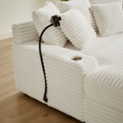 Chaise Lounge Sectional Sofa Bed with Corduroy Upholstery