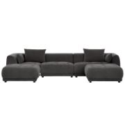 Modular Cloud Sectional Sofa with Ottoman