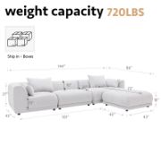 Modular Cloud Sectional Sofa with Ottoman