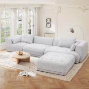 Modular Cloud Sectional Sofa with Ottoman