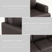 Genuine Leather Upholstered Sofa With Square Armrests With Usb And Type-c Charging Ports