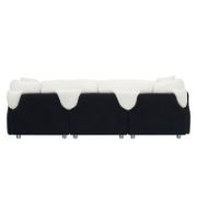 Velvet Black And White Two Throw Pillows