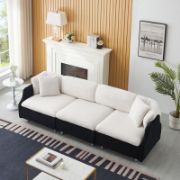 Velvet Black And White Two Throw Pillows