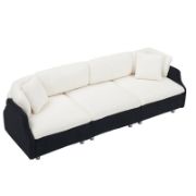 Velvet Black And White Two Throw Pillows