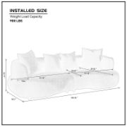 Upholstered 4-Seat Sofa Boucle Fabric Cream Style Couch