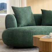 Upholstered 4-Seat Sofa Boucle Fabric Cream Style Couch