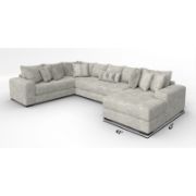3-Piece Upholstered Teddy Bear Soft Fabric Sectional with Chaise