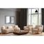 Leen Sofa + cappuccino fabric sofa with wooden legs + liqana