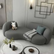 Curved Lamb Velvet Sofa