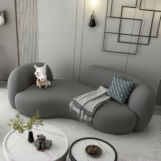 Curved Lamb Velvet Sofa