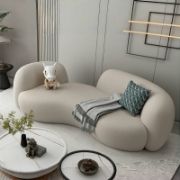 Curved Lamb Velvet Sofa
