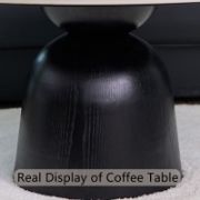 Black Sofa And Sintered Stone Coffee Table Set