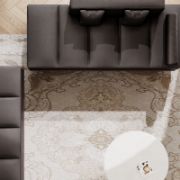 Black Sofa And Sintered Stone Coffee Table Set