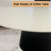 Black Sofa And Sintered Stone Coffee Table Set