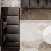Black Sofa And Sintered Stone Coffee Table Set