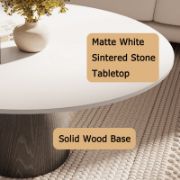 Black Sofa And Sintered Stone Coffee Table Set