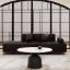 Black Sofa And Sintered Stone Coffee Table Set