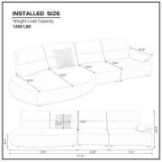 Oversized Modern Curved Sectional Sofa - 5-Seater