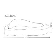 A simple modern sofa with a curved design