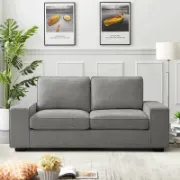 Upholstered Square Arms Modern Style with Detachable Sofa Cover
