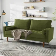 Velvet Square Arm Tufted Sofa